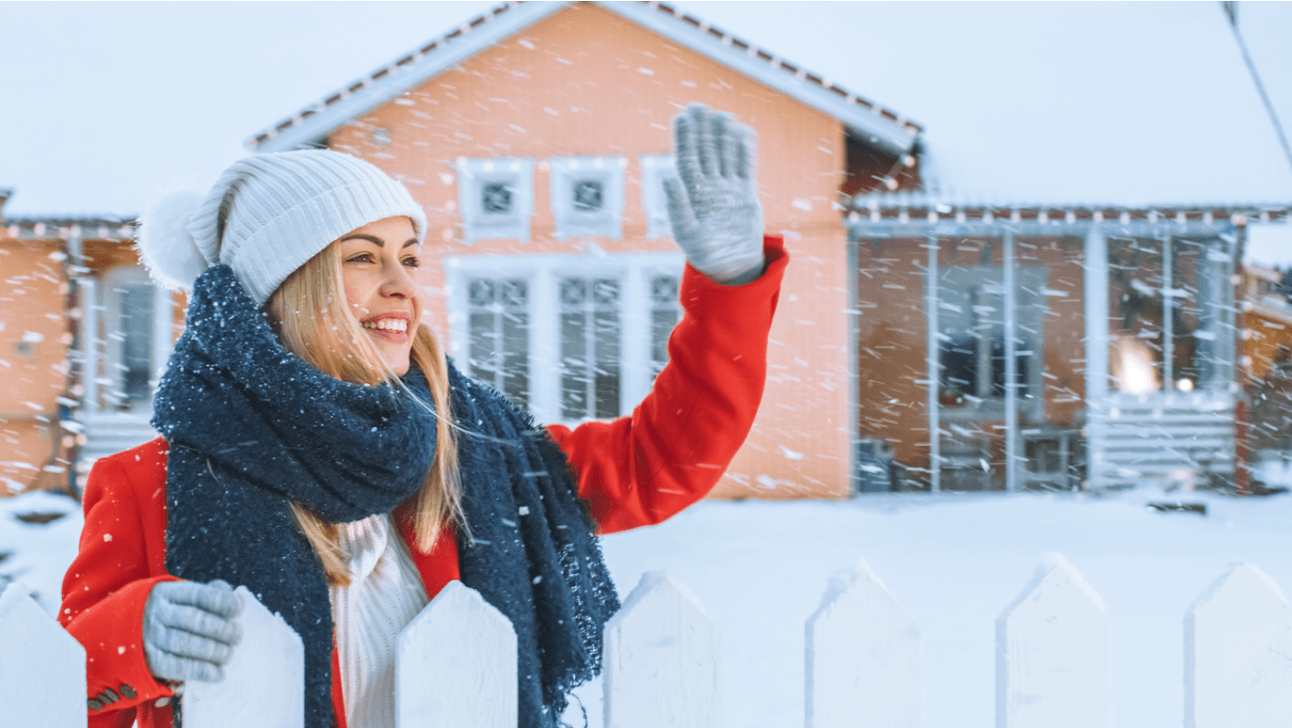 Winter Woman Waving